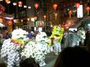 南京町の広場で行われていた獅子舞ショー
