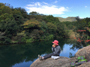 北山池の畔で朝食