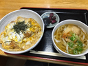 最後はカツ丼と半玉うどん