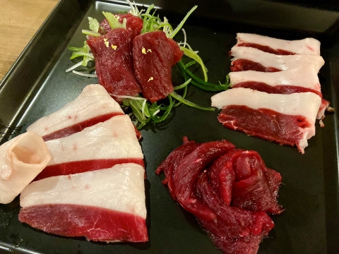 鹿と熊の競演 鹿と熊の競演