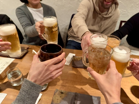 お別れ会で乾杯 お別れ会で乾杯